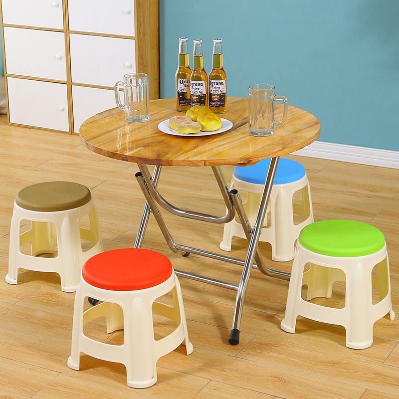 实木折叠餐桌家用桌子摆摊大圆桌简易酒店桌椅6人8人家用圆形饭桌