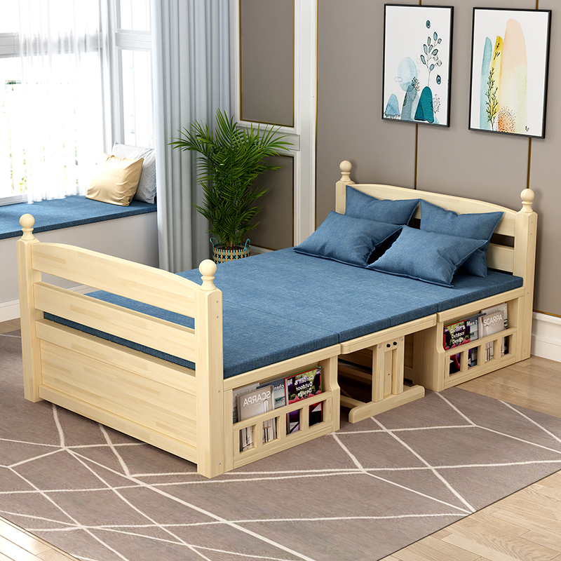 经济型小户型沙发床两用可折叠单人床实发床多功能带储物柜书架