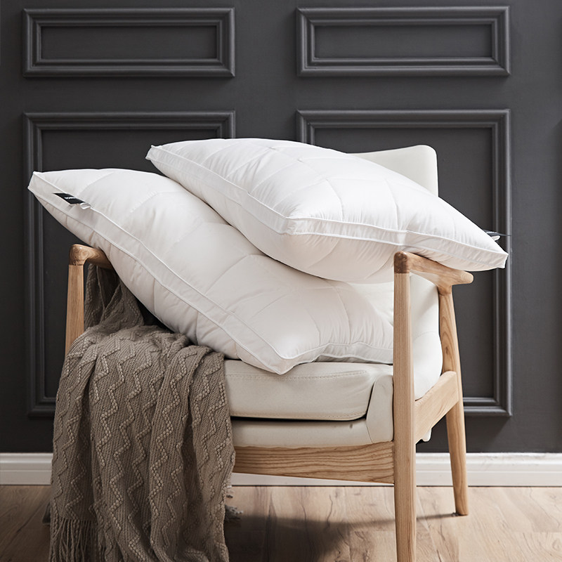 出口品质全棉羽绒枕羽毛枕家用单人枕头枕芯饱满酒店颈椎枕