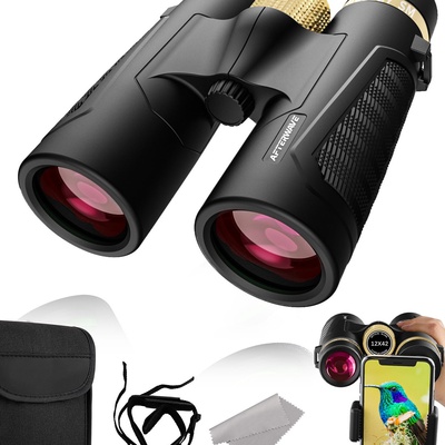 AFTERWAVE户外手持便携寻蜂观景高倍12X42鲸鲨金属双筒望远镜观星