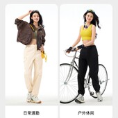 棉透气吸汗轻弹耐磨徒步登山裤 裤 男 女束脚工装 骆驼户外休闲裤