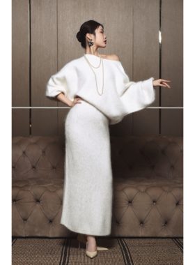 芈莱尤优——新款【云絮晚风】马海毛针织套装25151