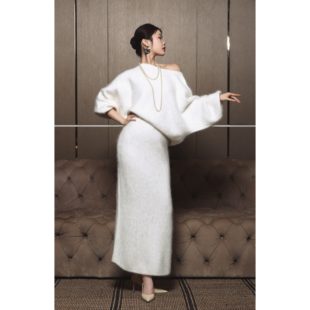芈莱尤优——新款【云絮晚风】马海毛针织套装25151