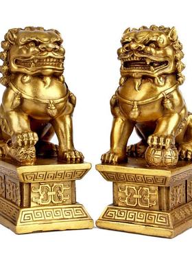 采购产品铜狮子饰品，铜狮子，家居用品一对，铜宫门狮子一对