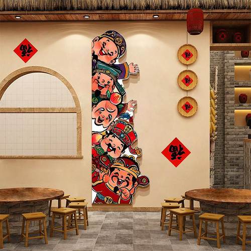 休闲农场墙面装饰铁锅炖餐饮饭店布置东北话风格壁画烧烤氛围老物