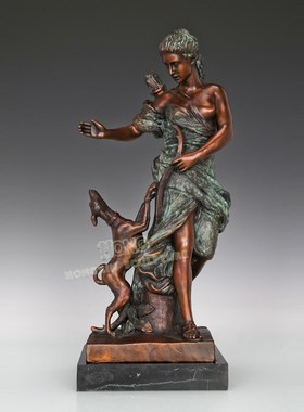 铜雕塑荻安娜EP096096S欧式人物工艺礼品摆饰酒店客厅玄关家居桌