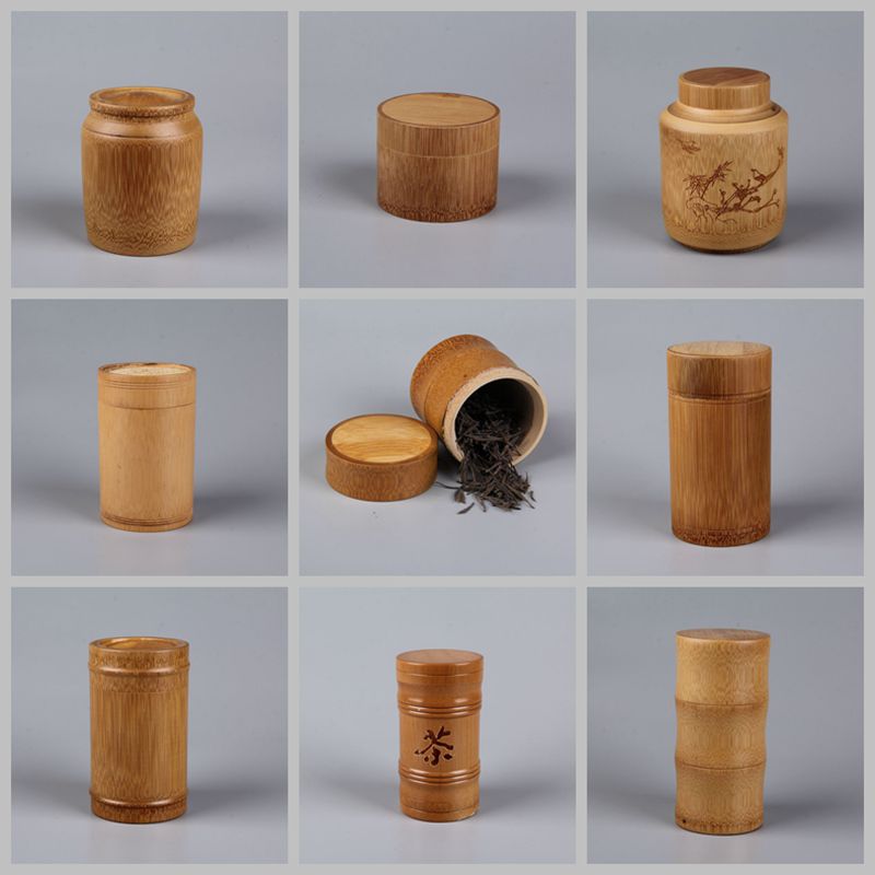 密封茶叶桶大号茶叶筒 便携式竹筒香筒 竹制茶叶罐子小号旅行随身