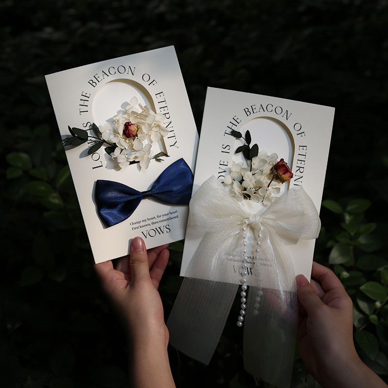 婚礼小清新誓言卡结婚新郎新娘高级誓词宣言本一对小众致辞告白书