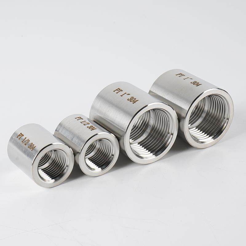 304不锈钢高压内丝直接接头加厚管箍内螺纹直通接头1/2/4/6分1寸