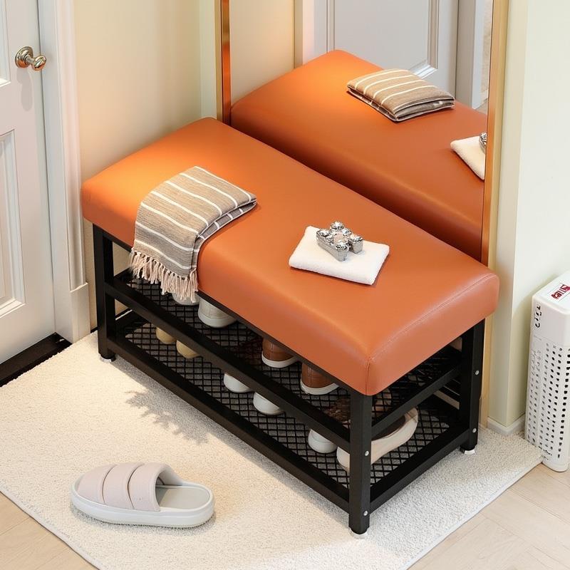换鞋凳家用门口入户可坐鞋架坐凳一体软包垫轻奢玄关穿鞋长条鞋柜