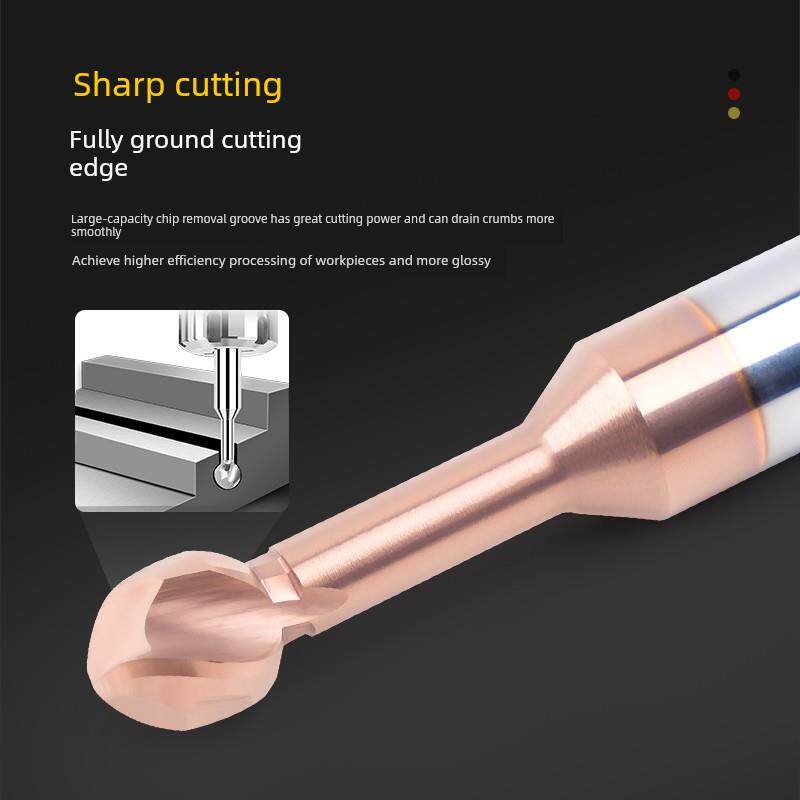 60度钨钢棒棒糖铣刀硬质合金加长圆弧球头拱形R3 R4 R5 R6铝/钢用