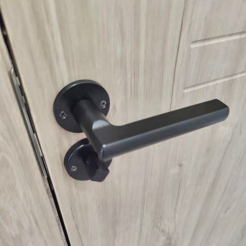 家用静音门锁室内门把手房门锁C锁具房间磁吸锁黑色分体木门锁