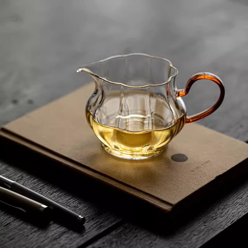 茶海南瓜公道杯j耐热玻璃高硼硅手工加厚透明茶具高品质带把分茶