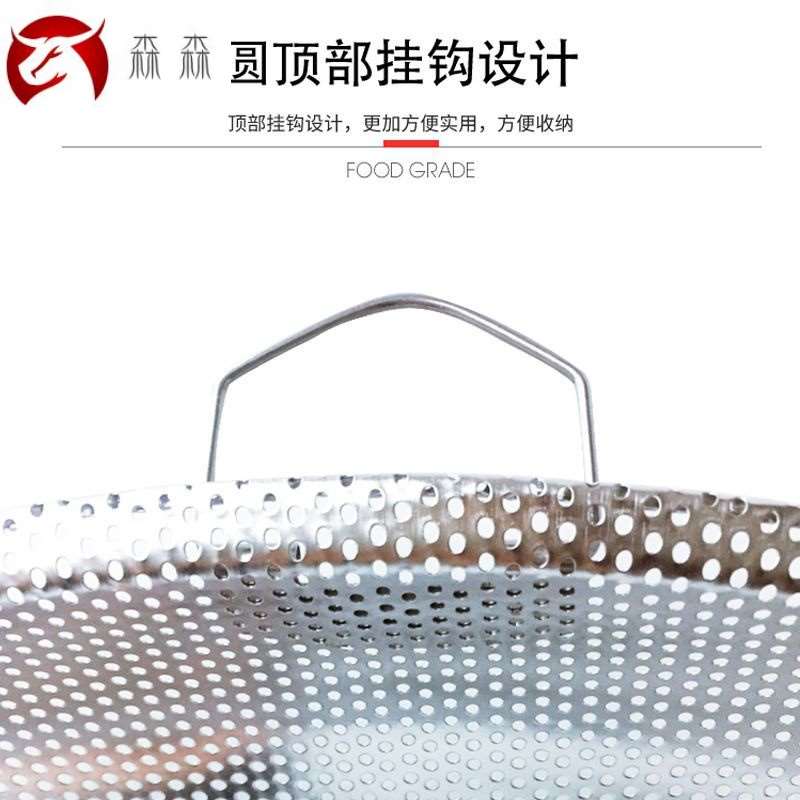 不锈钢密孔筲h箕沥米厨房厚洗菜沥水篮V子淘漏盆烧箕