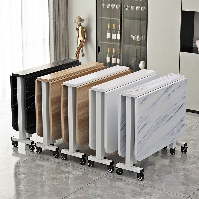 折叠餐桌小f户型家用可移动伸缩储藏多功能简易饭桌学习桌