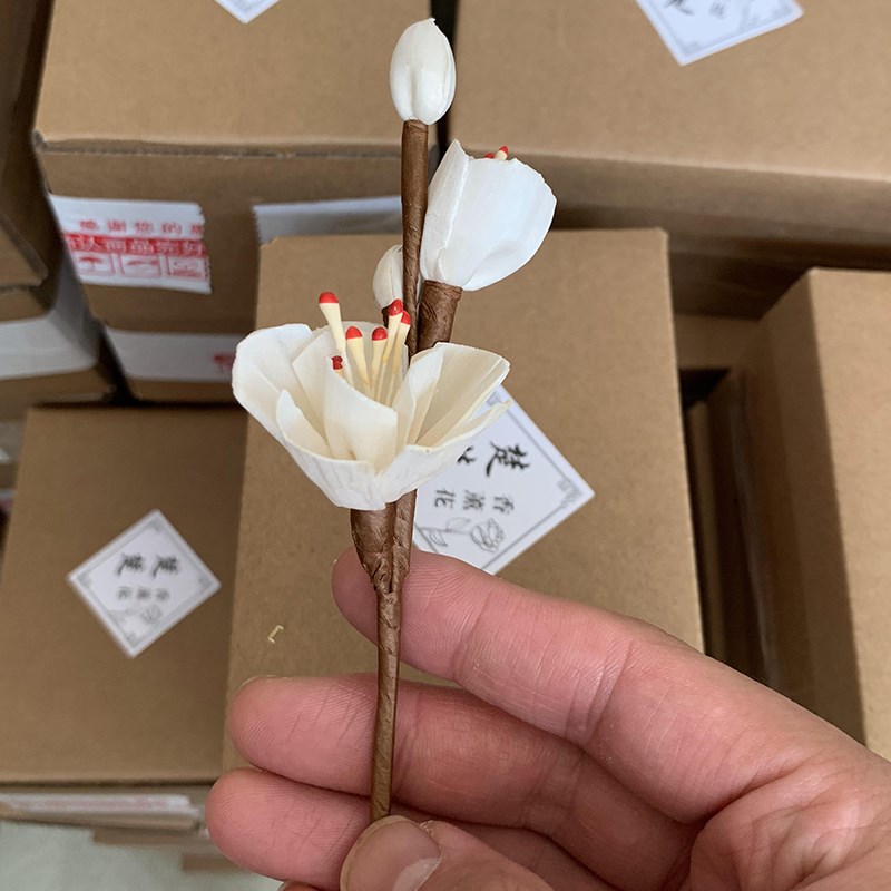 香薰花通草j植物手工制作莲花玉兰花摆件