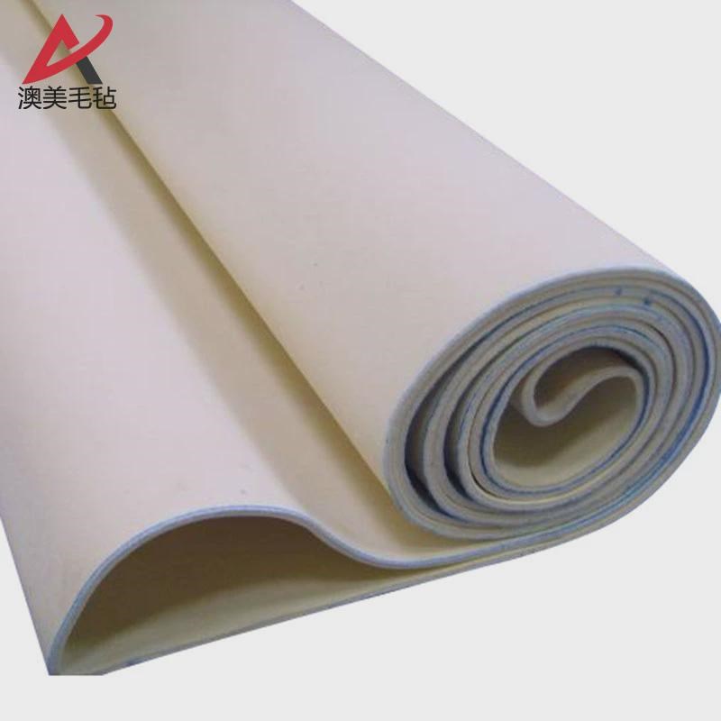 耐高温毛毡筒f铝型材冷床设备PBO毛毡滚筒直条环带工业羊毛毡600