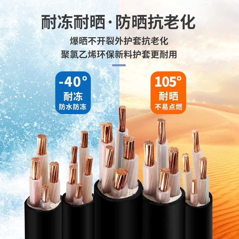 国标yjv电线3 4 5芯10 v16 25 35平方阻燃三相四线工程铜芯电缆线