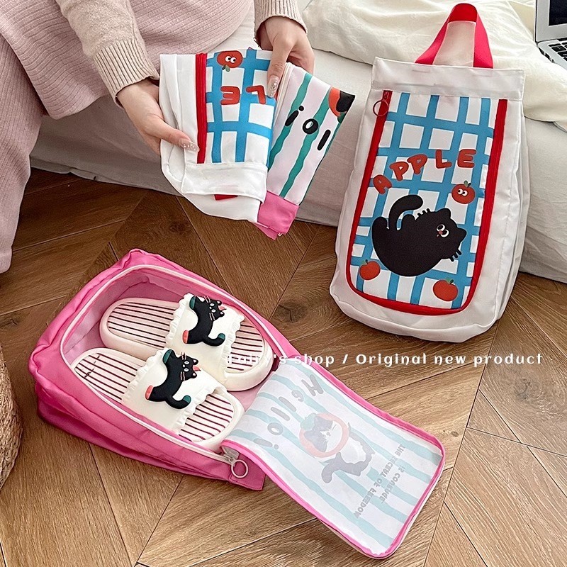 便携可爱鞋袋行李箱手提式防尘双层大容量鞋包出差旅行.鞋子收纳