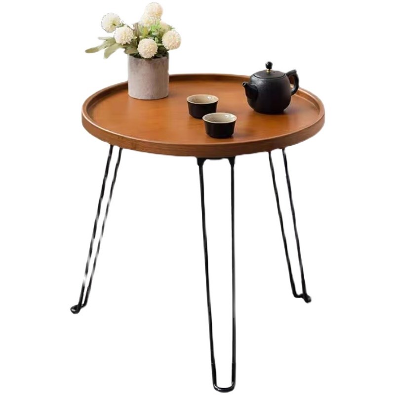 户外露营便携式桌子轻量化折叠小圆桌简易休闲茶台野营.三脚茶桌