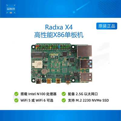 Radxa X4 单板机 搭载Intel N100处理器 兼具高性能与低功耗