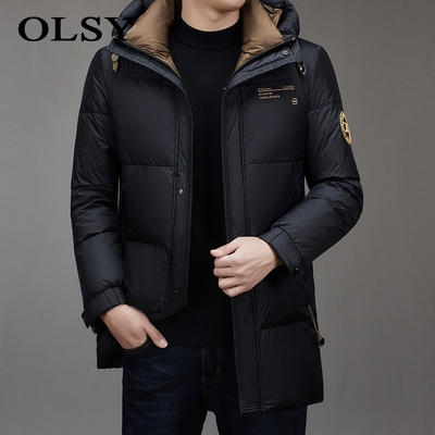 新款中长款羽绒服男款
