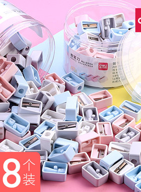 得力0594铅笔卷笔刀手动学生用方形不锈钢小削笔刀儿童转笔刀铅笔刀老式小型小巧型旋笔刀迷你笔刨刀包邮批发