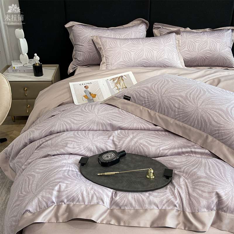 xyt轻奢风美式100支床上四件套长绒棉全棉床单被套印花春夏4件套