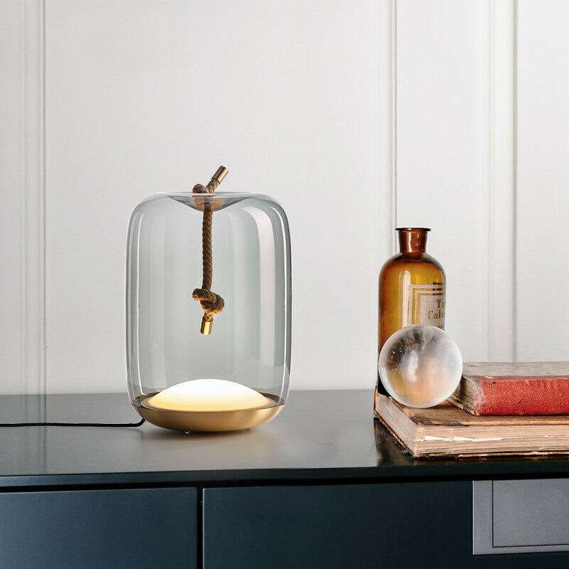 北欧设计师创意麻绳台灯 简约民宿酒店样板客厅卧室床头装饰LED灯