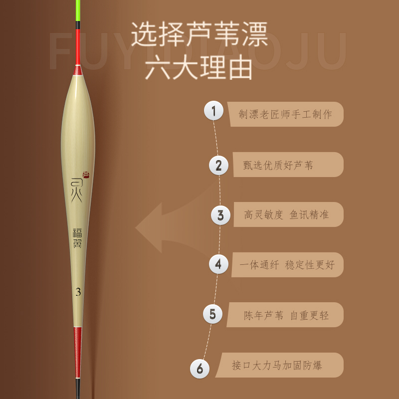 福翼芦苇漂超高灵敏浮漂细尾加粗醒目深水行程鲫鱼翘嘴鲤鱼漂野钓