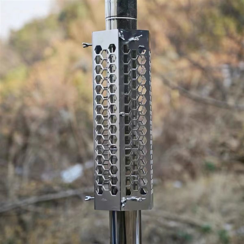 户外露营柴火炉烟囱防烫网不锈钢六边形耐高温隔热防护罩绿炉黑固