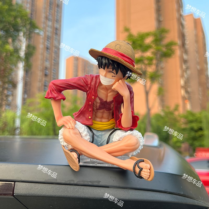 海贼王笑脸路飞车尾部摆件车载装饰玩偶挂件车顶动漫手办24