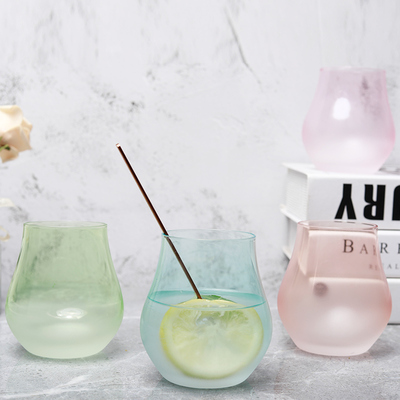 水晶玻璃杯家用高颜值杯子水杯女夏季果汁杯is风咖啡杯啤酒杯子