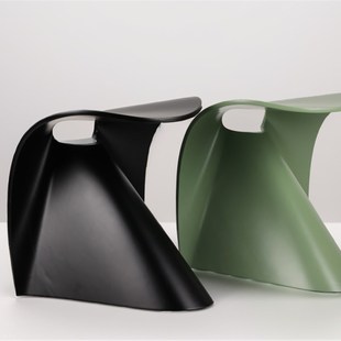 实木凳子家用可叠放 餐椅家用异形板凳创意小凳子茶室椅子 设计款