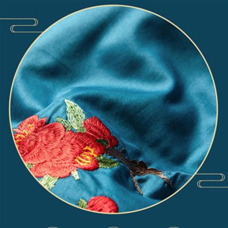 中式60支长绒棉刺绣全棉抱枕被子两用高档汽车沙发办公室二合一夏