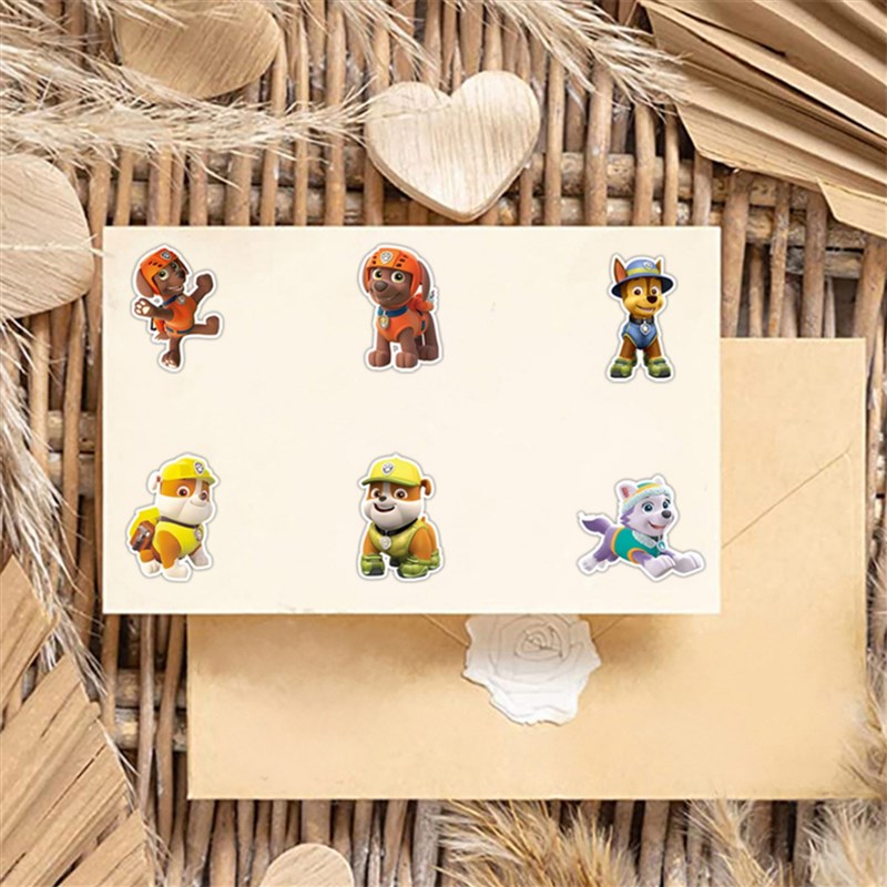 50张卡通可爱汪汪队贴纸表情包电脑ipad手机行李箱贴防水贴纸无痕