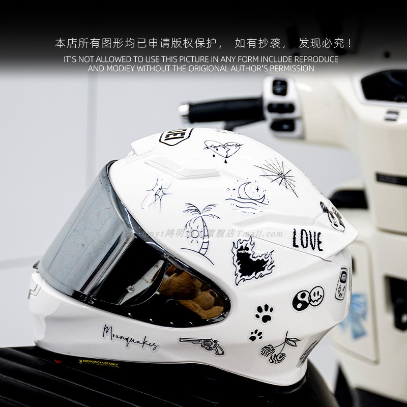 MY 适用SOEI Z7 Z8头盔贴纸X14素盔AGV K1 K3拉花X7X改装贴
