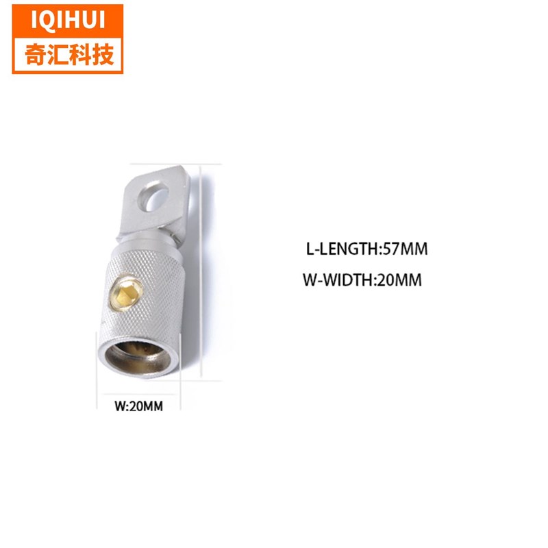 汽车音响改装0GA圆形锌合金接线端子-镀砂镍 螺丝镀金 一对装