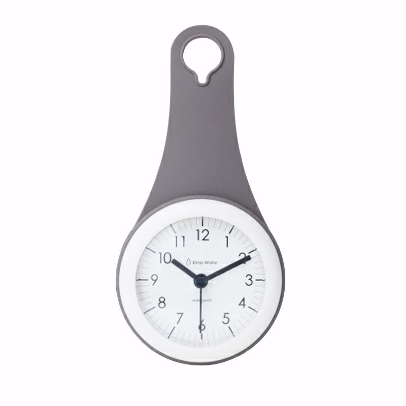 日韩简约浴室钟厨房防水静音家用吸盘钟表冰箱创意个性迷你小挂钟