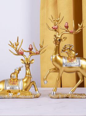 现代简约轻奢鹿创意轻奢招财家居装饰客厅电视酒柜工艺品摆饰礼品