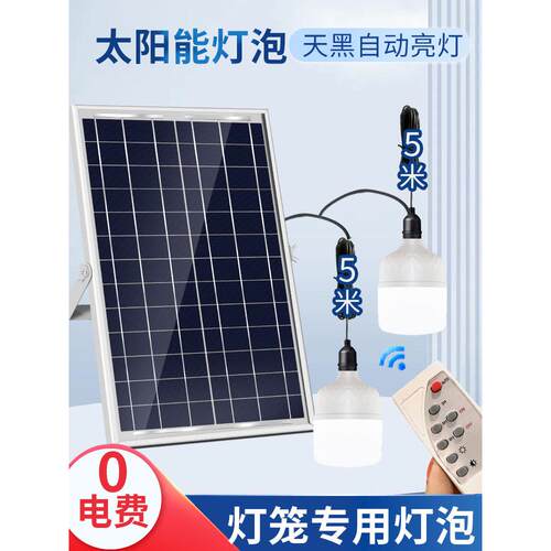 2025新款太阳能充电灯笼灯泡一拖一二三四五六灯笼灯泡LED暖光源