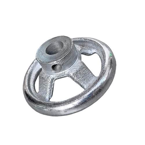 手轮圆形顶丝M6铸铁镀铬手轮寸4寸5寸6寸通孔10 12 14 16 18mm