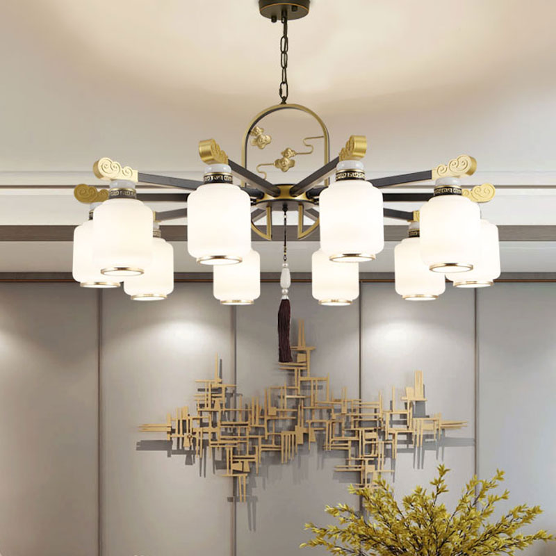 新中式客厅吊灯中国风复古禅意大C气家用餐厅灯茶楼书房酒店大厅