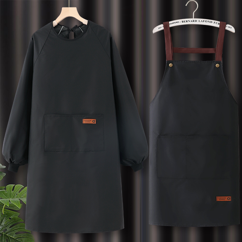 长袖围裙网红防水防油罩衣20v24新款女家用厨房定制logo印字工作