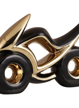 佳感陶瓷摩托机车模型轻奢高档玄关酒柜摆件创意办公室桌面装饰品