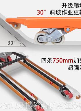 力德叉车手液压搬运车地动牛2吨5吨手优推地牛手动托IMO盘车