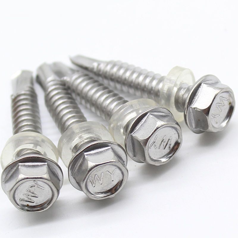 M4.8M5.5M6.3 410不锈钢外六角钻尾螺钉镙丝自攻自钻螺丝钉带帽