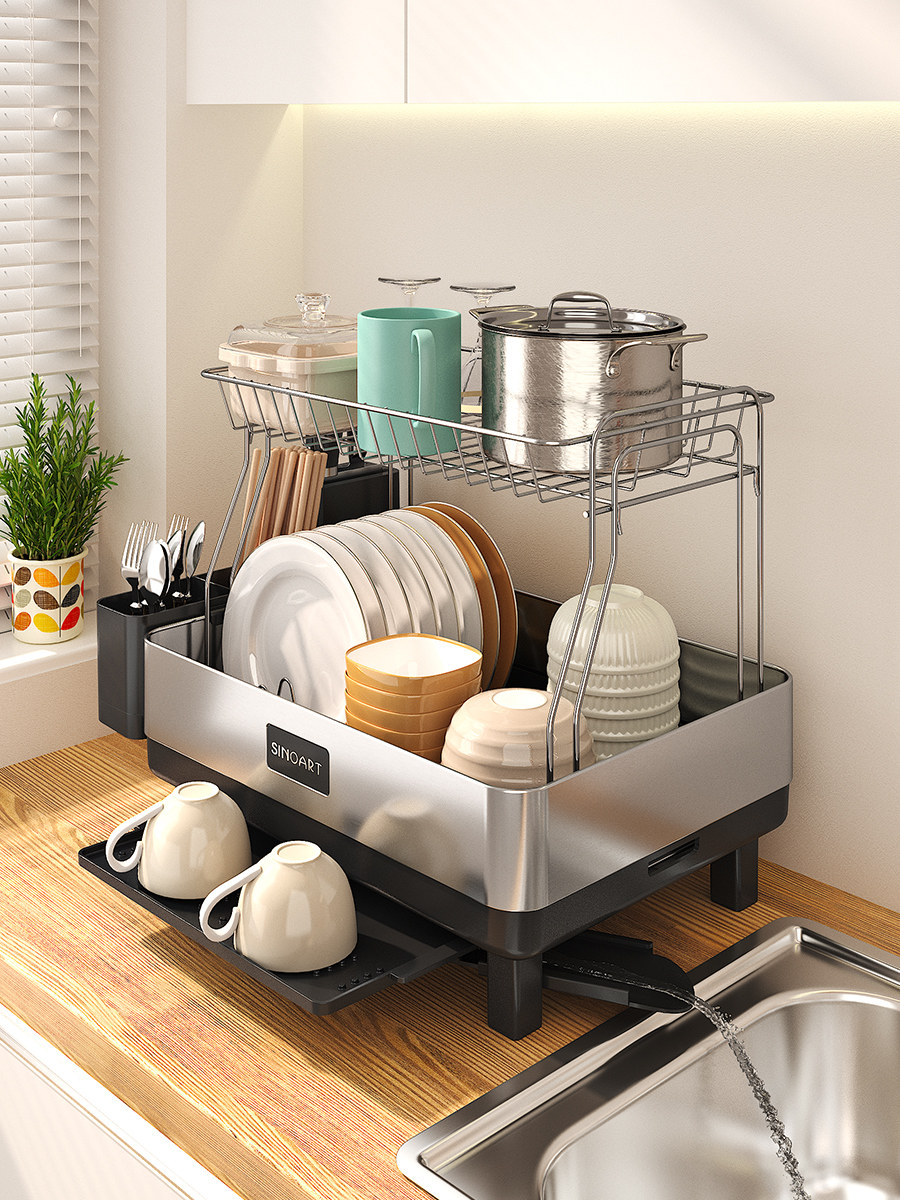 德国厨房置物架碗碟碗盘收纳架沥水架家用多功能放碗架碗筷收纳盒