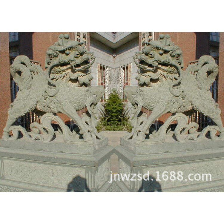 大门口摆放石头动物图 石兽雕刻 古代石雕猛兽生产厂家