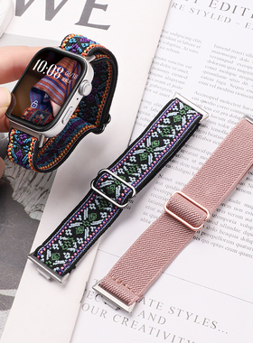 适用于华为fit4/Fit3手表表带尼龙编织民族风复古腕带watch fit 4pro国风潮智能运动替换带女男透气腕带配件